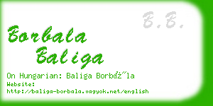 borbala baliga business card